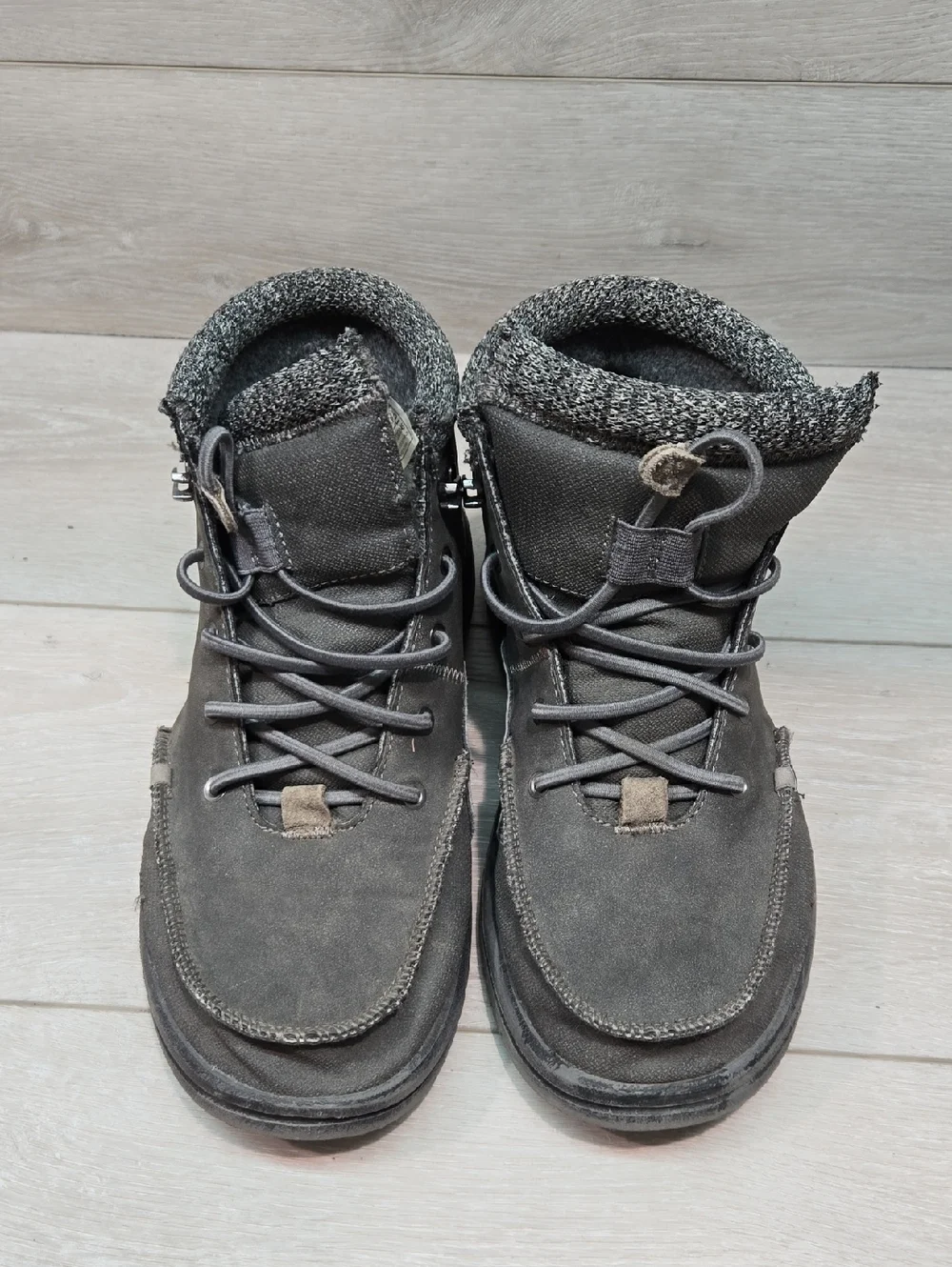 Hey Dude Men's Bradley Granite Gray Suede High Top Ankle Boots Shoes Sz 9